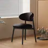 Cadeira de Jantar Casa Luxo Leve Sala de Estar Mesa de Chá Cadeira Restaurante Banqueta Preta 2025 Nova Encosto Cadeira de Mesa de Jantar