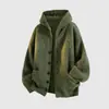 Chaqueta cárdigan suéter para hombre, nueva marca de moda otoño e invierno, holgada, pesada, casual, top de punto con capucha