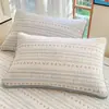 Fundas de almohada de algodón puro Clase A, un par de fundas de almohada acolchadas de algodón 48X74 cm, Funda protectora para almohada de adulto individual