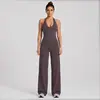 Conjunto de Chaleco de Yoga Cruzado con Cuello Halter y Escote en V con Copas Extraíbles, Chaleco Deportivo con Hermoso Diseño en la Espalda, Conjunto de Ropa Casual para Fitness y Yoga