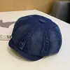 Fábrica de Boina de Sarja Lavada à Água Chapéu Octogonal Retrô Desgastado Atacado Tamanho Grande Streetwear Novo Estilo Chapéu de Pintor Transfronteiriço