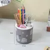 Porta-canetas de desenho animado Kaai para meninas, porta-canetas de mesa de grande capacidade, estilo ins, caixa de armazenamento de material escolar criativa para mesa de estudante