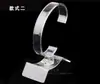Soporte de Exhibición para Relojes Soporte para Pulseras Forma de Anillo C de Plástico Estante de Plástico Acrílico Blanco Transparente para Relojes de Pulsera Mecánicos