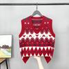 Nuevo Chaleco de Punto de Cuello en V Ajustado de Otoño e Invierno 2024 de Gejia Chaleco Reductor de Edad para Mujer Punto Suelto