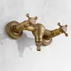 Grifo antiguo estilo europeo lavabo lavabo de encimera agua fría y caliente inodoro balcón lavadora grifo de pared