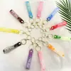 Acessórios de Chaveiro Populares de Couro Sintético de Silicone Transparente Chaveiro de Presente de Feriado Pingente Preenchido com Óleo Pulseira