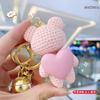 Llavero Colgante Creativo de Oso en Forma de Corazón Figurina de Resina para Pareja Llavero de Mochila Decoración de Coche Pequeño Regalo