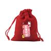 Bolsa de lino roja con cordón en stock palabras hermosas bolsa de la suerte para estudiantes en examen de admisión a la universidad bolsa de embalaje para regalo bolsa para dulces venta al por mayor