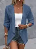 Outono e Inverno Europeu e Americano Amazon Temu Estação Independente Transfronteiriço Novo Cardigan Casual Feminino de Cor Sólida com Mangas de Botão Médio