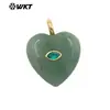 Wt-P2042 Joyería de Piedras Preciosas con Forma de Corazón Tridimensional, Obsidiana, Lapislázuli y Circonita Incrustada - Pendientes, Collar, Colgante