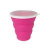 Fábrica direta de silicone dobrável Copa redonda ao ar livre piquenique conjunto portátil retrátil tigela dobrável com tampa dobrável Copo