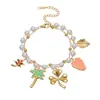 Pulsera de Perlas Estilo Nuevo Retro Europeo y Americano Colgante de Acero Inoxidable Corazón Estrella Joyería de Lujo Ligero de Gama Alta Venta al por Mayor