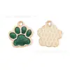 Colgante de huella de pata de gato con purpurina DIY, de gran venta internacional, de aleación, con efecto de goteo de aceite, accesorios de joyería, llavero para teléfono móvil.