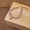 Atacado de fábrica pulseira de ametista do Uruguai feminina cristal roxo sem desbotamento contas de ouro 14K pulseira de contas redondas