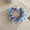 Elástico de Cabelo Feminino em Renda de Malha de Pérolas Estilo Francês, Simples e Versátil, Sensação de Luxo, Alta Elasticidade, Acessório de Cabelo