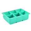 Bandeja de Hielo de Silicona de Grado Alimenticio con Seis Compartimentos, Molde Cuadrado para Hielo, Molde para Cubitos de Hielo, Caja para Hacer Hielo, Caja para Comida de Bebé, Más Vendido en Verano