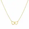 Comercio Exterior Estilo Creativo Europeo y Americano Ecológico Collar Corazón de Cobre, Cadena Dorada Vintage, Collar para Mujer Joyería de Regalo