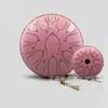 En stock: Tambor colorido, etéreo de 13 pulgadas y 15 tonos con forma de loto, un instrumento de percusión para meditación y atención plena, con un diseño de estilo chino