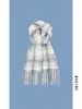 Nova Coleção de Lenços Xadrez Estilo Coreano do Fabricante para Mulheres, Atmosfera de Inverno, Quente, Versátil, Fofo, Cachecol para Pescoço Estilo Faculdade, Transfronteiriço