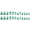 Parche para Uñas con Brillo Flor de Jade Degradado Verde Cuadrado Europeo Venta al por Mayor Transfronteriza Más Vendido Uñas Portátiles