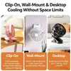 Mini Ventilador de Clip 360° Giratorio Silencioso Recargable Portátil Forma de Animal Lindo Ventilador de Clip para Habitación Oficina Dormitorio Coche de Bebé Blanco Rosa Negro