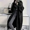 Nuevo y elegante cárdigan suéter largo hasta la rodilla estilo coreano para mujer para otoño e invierno, con corte relajado, estilo holgado y tejido de punto grueso, una opción de moda