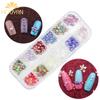 Nail art jóias mágica sereia pérola misturada semicircular bola contas cor borda pérola 12 grade diamante caixa conjunto