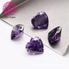 Joia de qualidade 3A atacado formato de coração 09# roxo 10# roxo escuro zircônia 3*3 a 12*12mm produto acabado