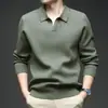 Suéter de punto con cuello de gaviota transfronterizo para hombre, nuevo estilo otoño e invierno, cuello vuelto, color liso, jersey, engrosado, moderno, de punto holgado, camiseta básica
