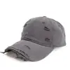 Gorra de Béisbol Vintage Desgastada con Borde Crudo Unisex Moderna Hip-Hop Lisa de Color Sólido Parte Superior Suave Sombrero para el Sol