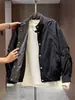 Nova Jaqueta Masculina de Outono Estilo Minimalista Cor Sólida Patchwork Falsa de Duas Peças Moda Versátil Casual Gola Alta Jaqueta Top