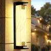 Lámpara de pared solar impermeable para exteriores, para puerta lateral de villa, pilar de pared exterior, patio, lámpara de pared eléctrica sencilla para exteriores