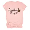 Terapeuta ocupacional Amazon Wish sitio independiente de moda versátil camiseta de mujer de cuello redondo y manga corta
