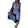 2024 Europa e Estados Unidos verão transfronteiriço novas roupas femininas estação independente AliExpress moda impressão vestido sem mangas com cadarço