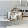 Bolsa Tote Colorblock Portátil de Grande Capacidade Feminina 2024 Nova Casual Leve para Viagem Bolsa de Lona Bolsa Transversal para o Dia a Dia