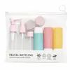 Set de botellas rellenables portátiles para viaje, bolsa de almacenamiento de botellas vacías para artículos de tocador, botella rellenadora de cosméticos, botella vacía de loción, transfronterizo