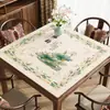 Mantel Cuadrado Estilo Retro Chino para Mesa de Comedor 2026 Nuevo Modelo Lujo Ligero Gama Alta Resistente al Aceite e Impermeable Protector de Superficie para Mesa de Café