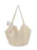 Bolso Nuevo Estilo Tejido de Paja Hueca, Bolso Tejido Casual Grande de Capacidad para Mujer, Bolso de Mano de Playa Estilo Perezoso para Estudiante