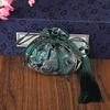 Bolsita Redonda Antigua Hanfu para Llevar Bolsa Vacía Estilo Nacional Bordado Borla Bolsas Flor Carro Colgante Bolsa Hoja de Loto