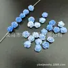 Cor de Doce Pó de Concha Prensado Pétalas Estéreo 8/10mm Camélia Furo Cruzado DIY Pulseira Colar Artesanal Acessórios Atacado