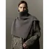 Artefato de Styling, Gola Alta de Lã Merino Ultrafina com Fenda, Xale Tricotado Multi-Uso, Tricô de Cachecol Grande