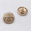 Hebilla de Metal Cosida a Mano Raya Doble León Abrigo Botón Redondo Traje Suéter Botón Dorado Uniforme Escolar Hebilla Decorativa