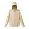 Ropa de Protección Solar de Seda de Hielo para Hombres y Mujeres, Hilo Original con Sensación de Hielo, Ropa de Protección Solar UPF50+, Anti-UV, Visera Desmontable, Chaqueta Amigable con la Piel