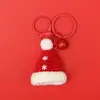 Enfeites de Natal de Crochê, Mini Luvas Fofas de Desenho Animado, Chapéus de Natal, Chaveiros, Pingentes de Bolsa de Pelúcia