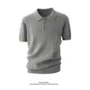 2026 Novo Estilo de Verão Camisa Polo Masculina de Tricô Torcido de Manga Curta Camiseta Masculina Slim Fit Fitness Stretch com Gola