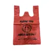Sacos plásticos descartáveis com rostinho feliz vermelho, direto do fabricante, super resistentes e à prova de vazamentos, espessados e resistentes a rasgos, adequados para uso doméstico e comercial
