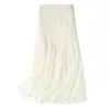 Elegancia delicada, falda de punto de lana Merino de 16 puntos, cosida con organza finamente elaborada, falda de cola de pez estilo francés ligera