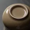 Ruyinui Song Esmalte Ocre Cálido Fondo Redondo Hecho a Mano Taza Maestra Taza de Té de Cerámica Taza de Cata de Té Gongfu Taza Individual Personal