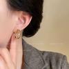 Pendientes de aro de metal vintage estilo Hong Kong para mujer, estilo otoño e invierno, estilo francés, ligeros, lujosos y elegantes, accesorios para las orejas.