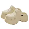 Fábrica de Zapatos Qidan Zuecos de Suela Gruesa para Mujer, Verano Interior que Aumentan la Altura Antideslizantes Exteriores Playa Sandalias de Punta Cerrada para Mujer